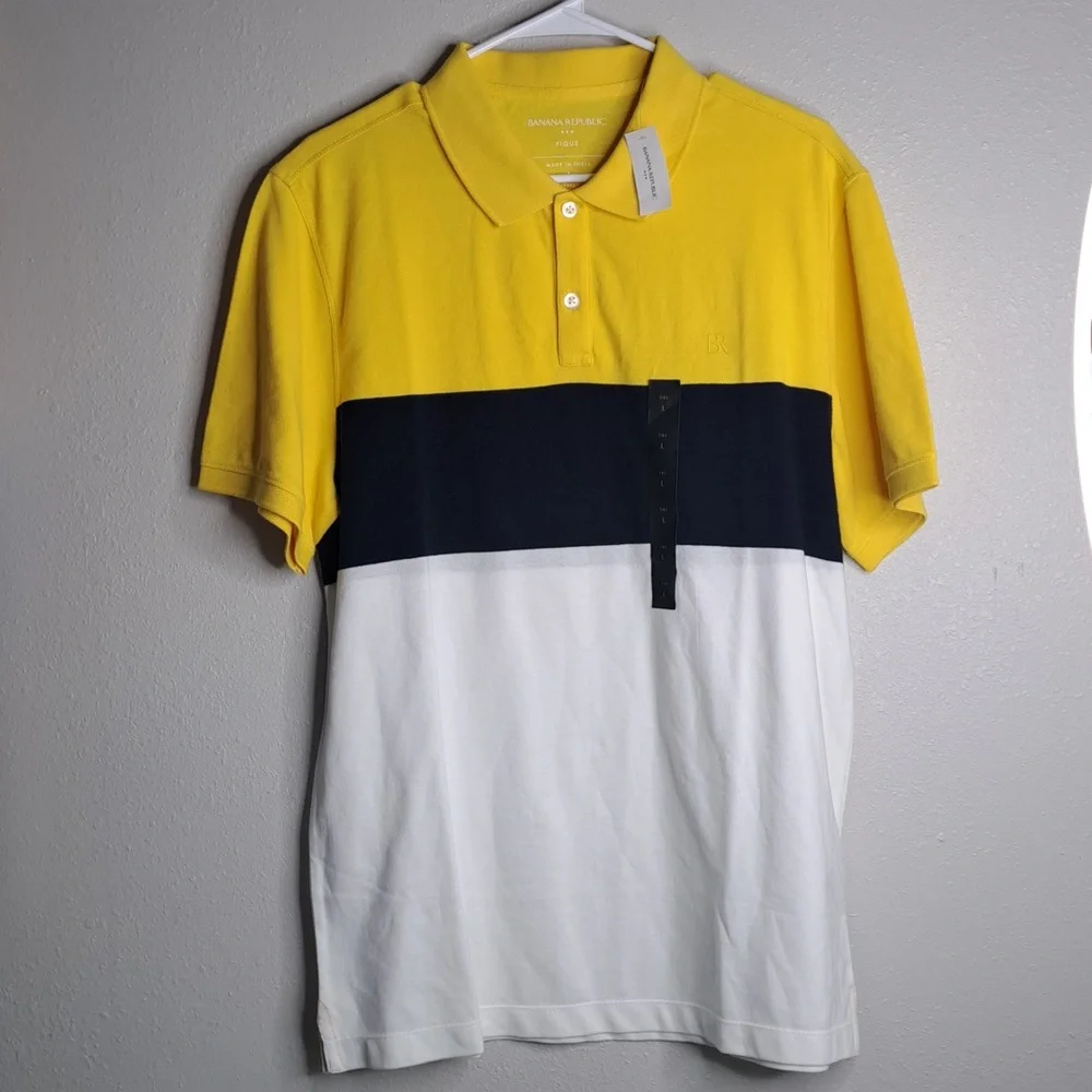 NWT Banana Republic Men's Polo Shirt Cotton Large Tall Cotton Multicolor